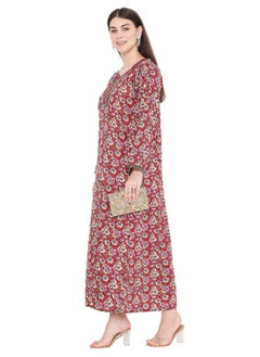 HANA & SARA UNIQUE FLORAL PRINTED WITH EMBROIDERY ARABIC KAFTAN JALABIYA DRESSES  - Image 5