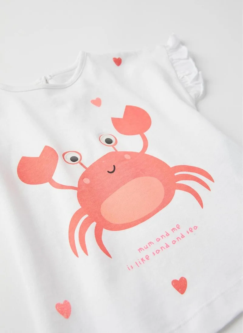 Zippy T-Shirt for Baby Girls 'Sand&Sea', White