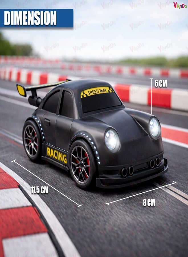 VikriDA 2.4G Mini RC Drifting Induction Car for Kids | Remote Control Racing Car with LED Lights, Sound Effects, 360° Spins, Sensor Control, Auto Demo Toy for Boys & Girls - Black - Image 2
