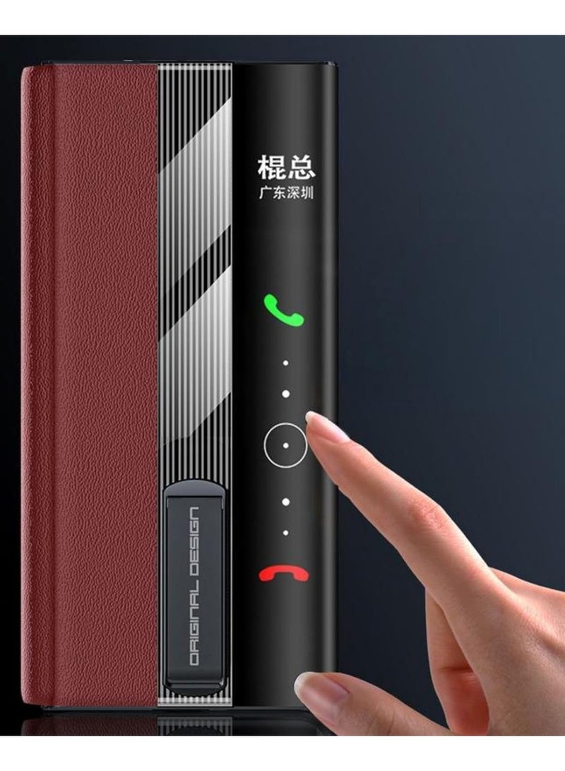 Compatible with Huawei Mate XT Ultimate Case, Built in Metal Stand 【Support Magnetic Car Mount】 Magnet Leather Smart View Flip Cover Phone Cover for Men - Image 1