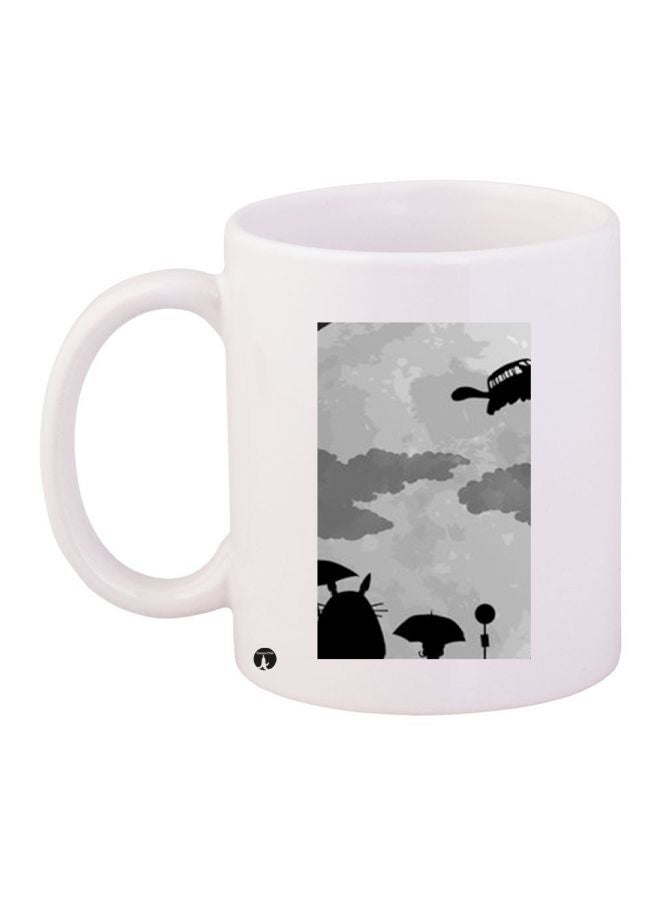 RYN Cartoon Printed Coffee Mug White/Black/Grey 11ounce