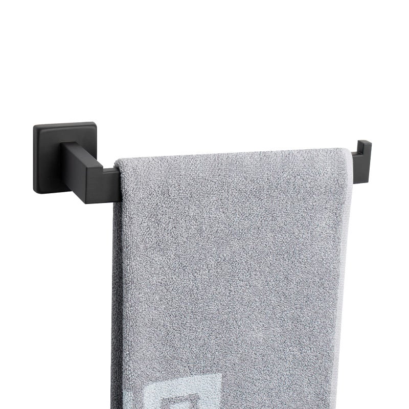 NearMoon NearMoon Square Hand Towel HolderTowel Ring Premium SUS304 Stainless Steel Hand Towel Bar Rustproof Wall Mounted Towel Rack for BathroomKitchen Contemporary Style Bath Accessory Matte Black 