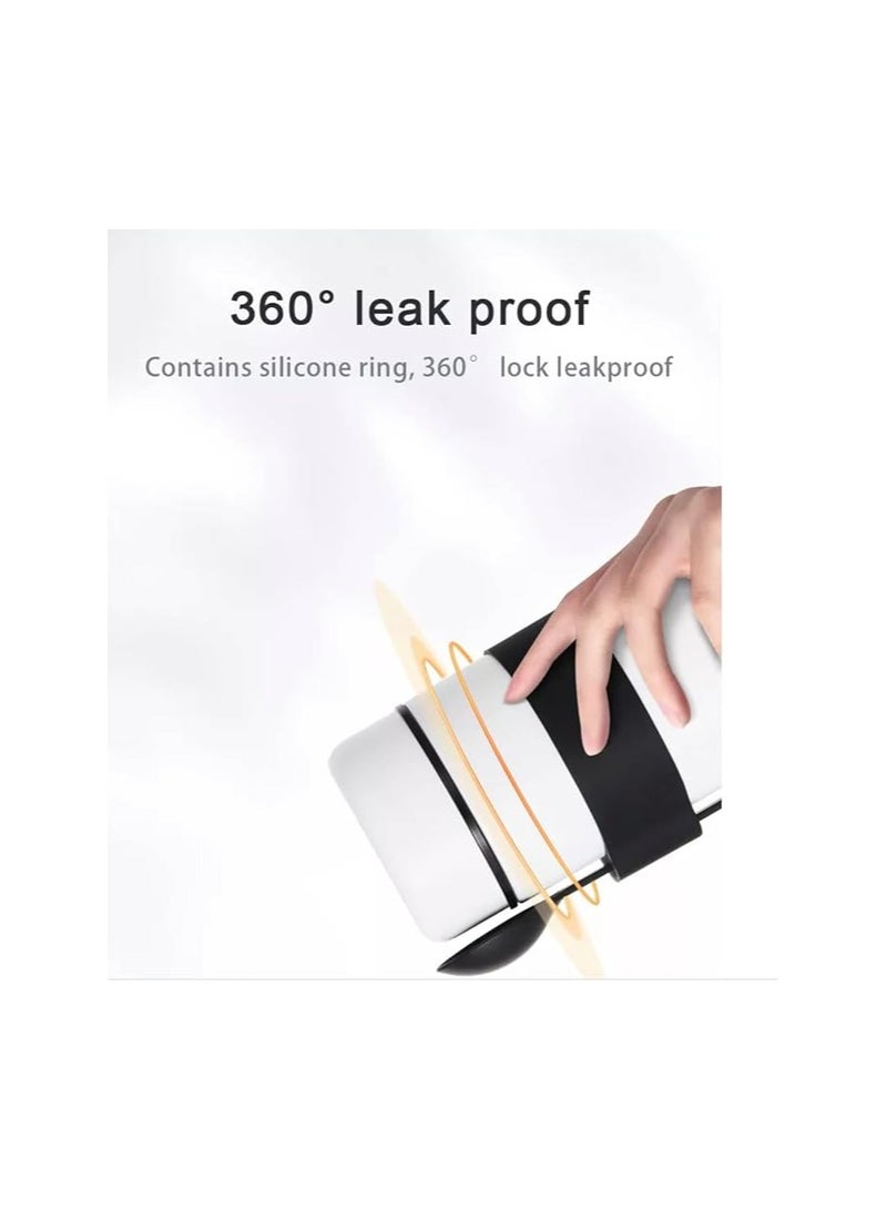 چينيرال براند حافظة طعام معزولة بالتفريغ الهوائي سعة 400 مل من الفولاذ المقاوم للصدأ 304 صندوق غداء للأطفال والكبار (400 مل، فولاذ مقاوم للصدأ + برتقالي) - Image 4