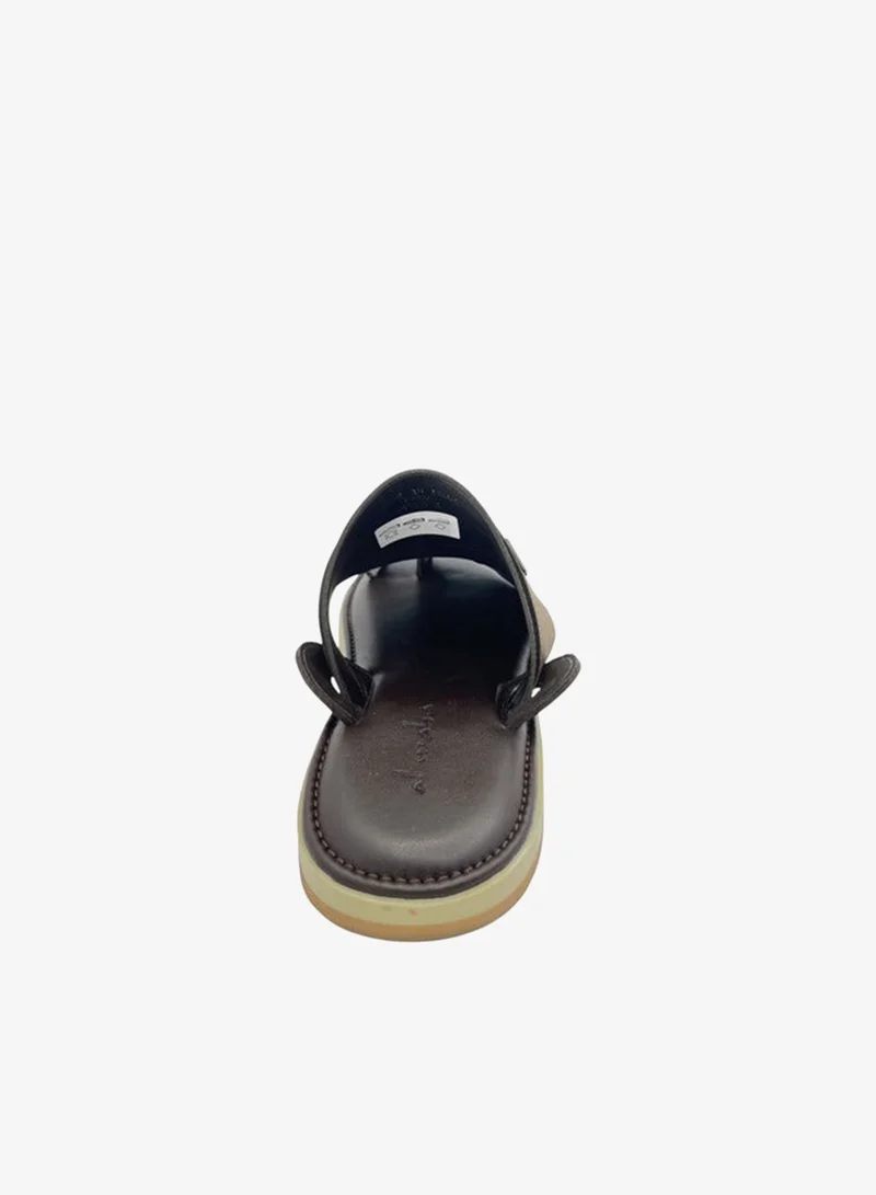 Al Waha Men's Textured Slip-On Arabic Sandals with Toe Loop