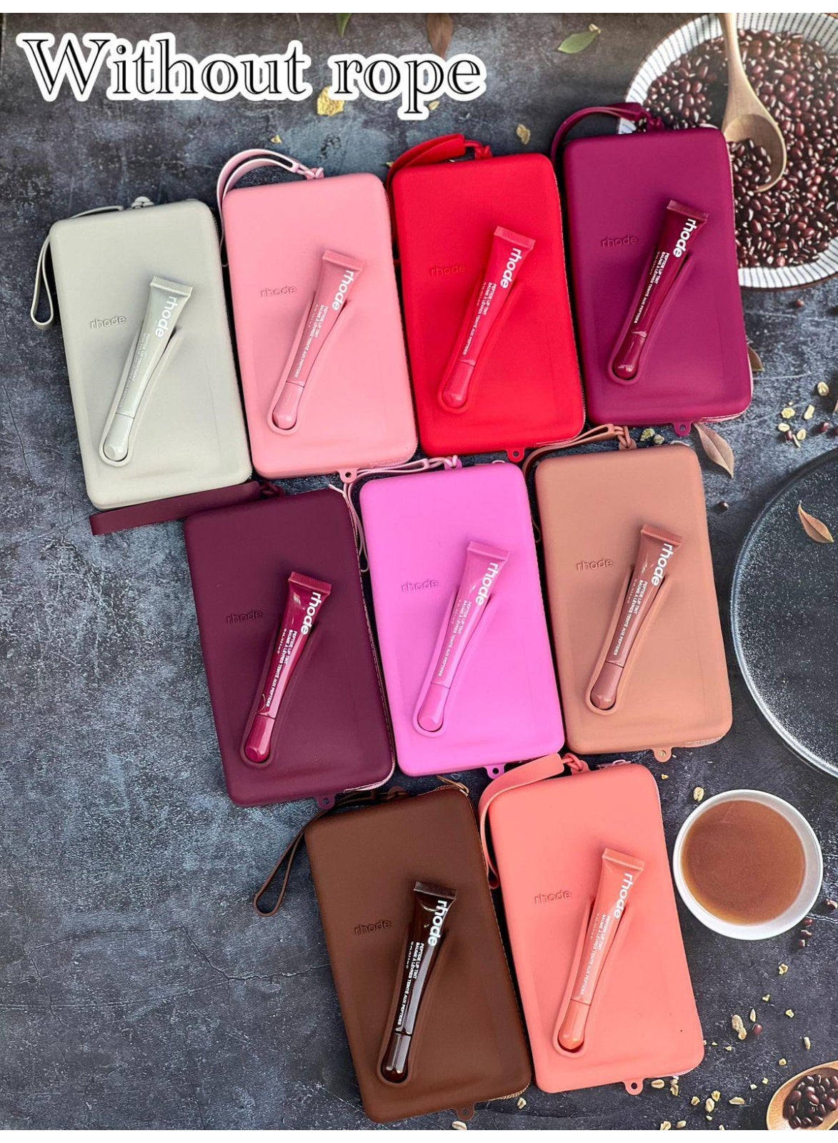 rhode Rhode Pouch Bag with Adjustable Strap and Lip Gloss