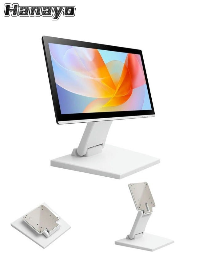 Hanayo Metal Stand Foldable Stand Adjustable LCD Monitor Stand Desk Folding Mount Metal Monitor Stand Holder with VESA Hole 75x75mm 100x100mm(White)  - Image 1