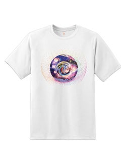 Liger white short-sleeved T-shirt with a picture of the part number H 10 A Size No 5
