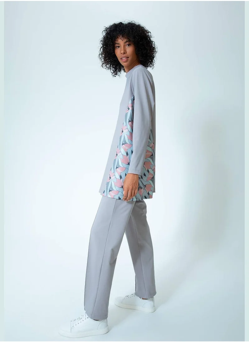 DeFacto Regular Fit Half Turtleneck Long Sleeve Printed Tunic