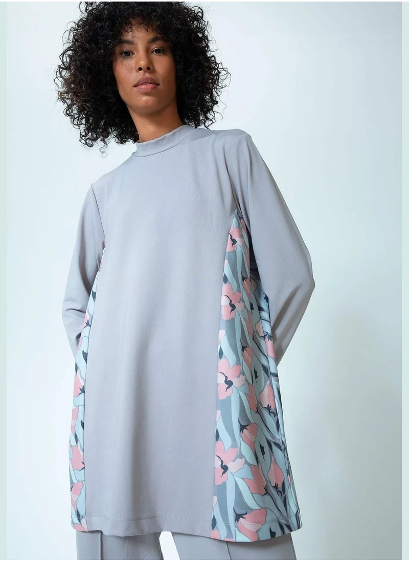 DeFacto Regular Fit Half Turtleneck Long Sleeve Printed Tunic