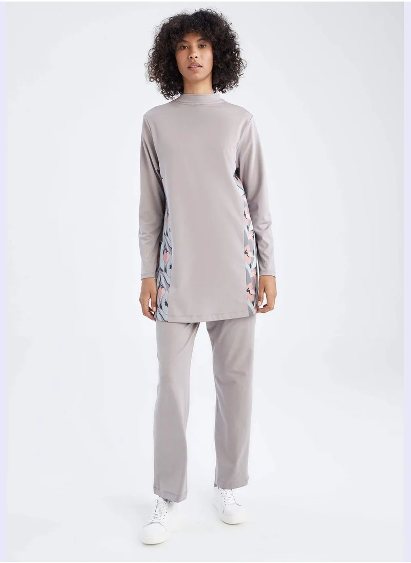 DeFacto Regular Fit Half Turtleneck Long Sleeve Printed Tunic