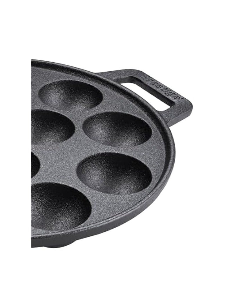 Green Tiger Cast Iron Appam Pan 26 CM | Duel Handle Appam Pan | Pre Seasoned Induction Cast Iron Cookware Black - Image 2