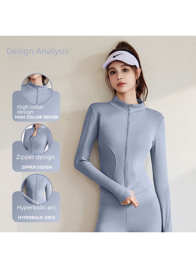 general Honey Pomelo Powder Women's Spring Autumn Long Sleeve Sports Coat Tight Fit Fitness Yoga Jacket Top - Image 3