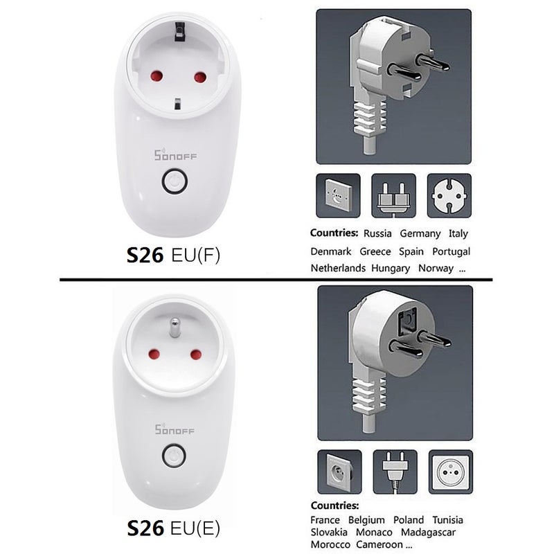 Sonoff S26 Wi-Fi Smart Plug Socket Outlet Home Automation Time Timing Switch White - Image 2