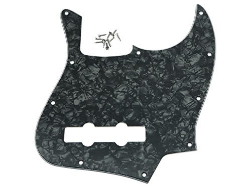 KAISH 4 String J Bass Style Pickguard Bass Pick Guard Scratch Plate for USA/Mexico Jazz J Bass Black Pearl - Image 4
