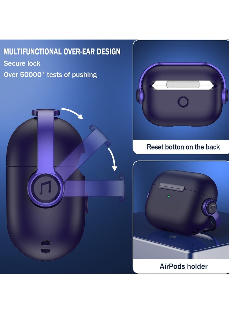 ANYOGRO AirPods 4 Case Cover for Women Men, Unique Musician Headset Design, PC Material Protective Case with Cleaner Kit and Keychain Compatible with Airpods 4th Generation 2024 Purple  - Image 3