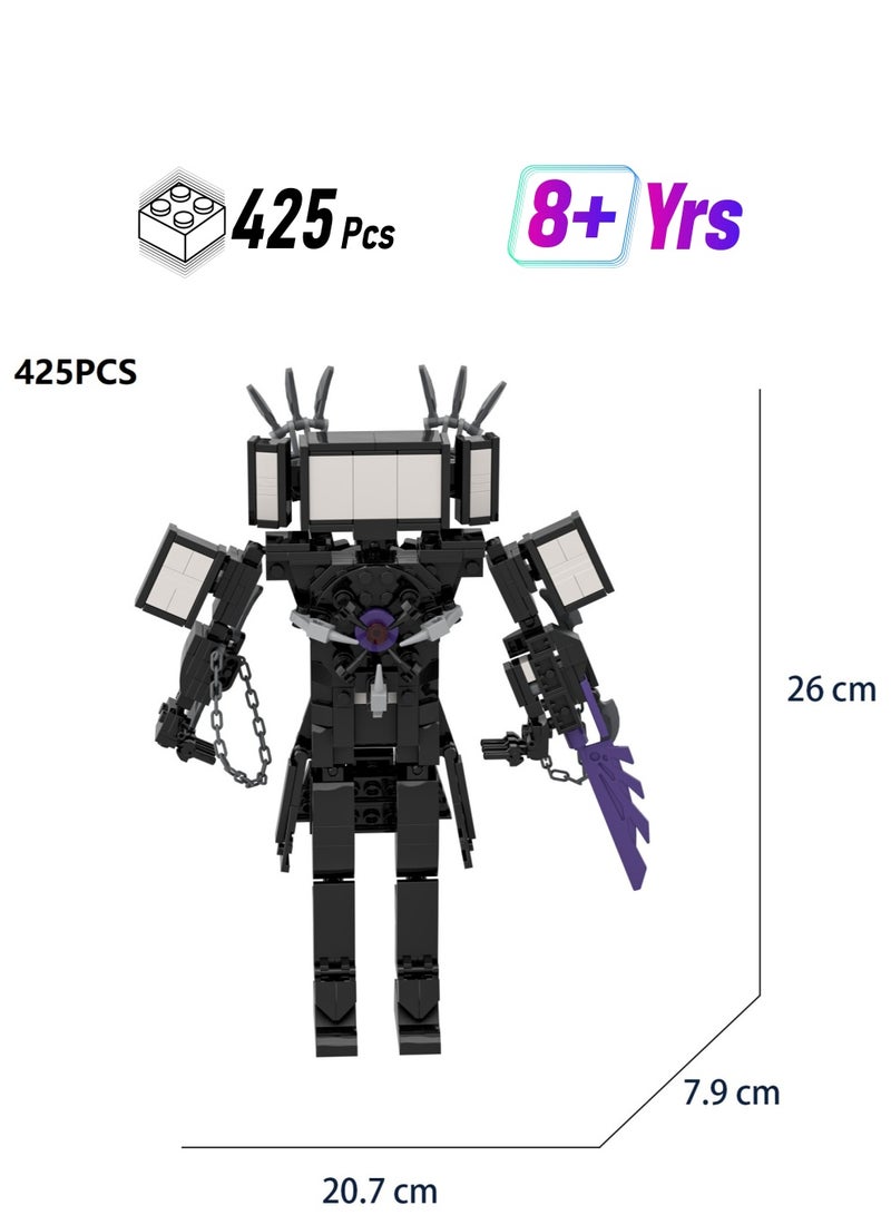 general 425 قطعة من لعبة Skibidi Toilet Man لبنات البناء والسيف السحري متعدد السلاسل TV Man Toy Ideas Toys Battle Horror Game Model Ideas Toys هدايا للكبار والأطفال - Image 1