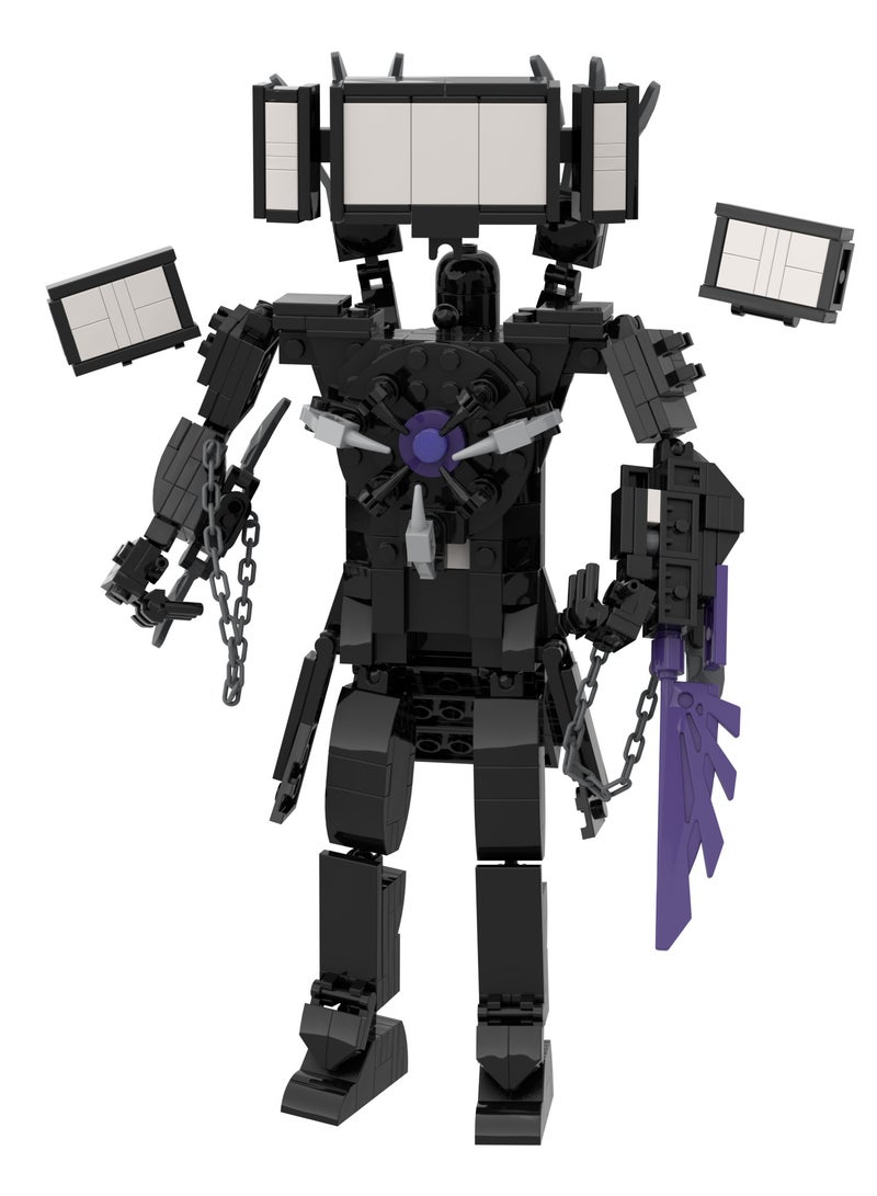 general 425 قطعة من لعبة Skibidi Toilet Man لبنات البناء والسيف السحري متعدد السلاسل TV Man Toy Ideas Toys Battle Horror Game Model Ideas Toys هدايا للكبار والأطفال - Image 2