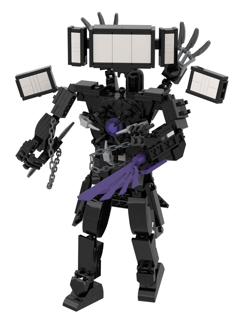 general 425 قطعة من لعبة Skibidi Toilet Man لبنات البناء والسيف السحري متعدد السلاسل TV Man Toy Ideas Toys Battle Horror Game Model Ideas Toys هدايا للكبار والأطفال - Image 3