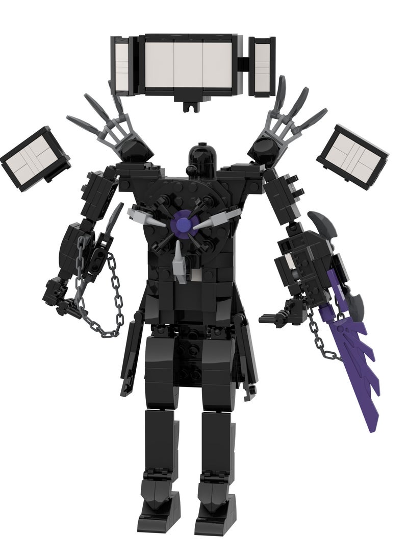 general 425 قطعة من لعبة Skibidi Toilet Man لبنات البناء والسيف السحري متعدد السلاسل TV Man Toy Ideas Toys Battle Horror Game Model Ideas Toys هدايا للكبار والأطفال - Image 4