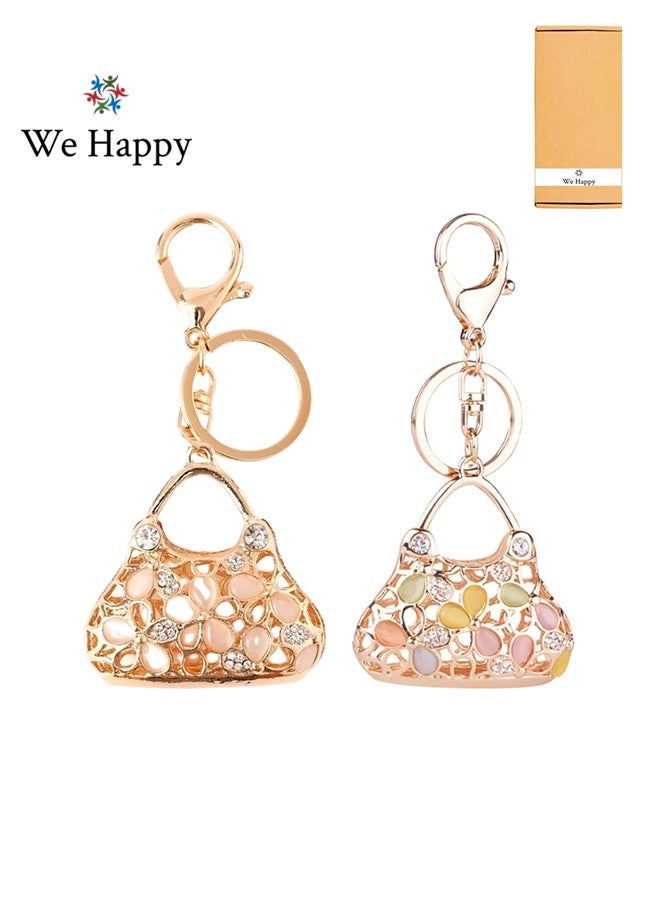 We Happy Pack of 2 Hand Bag Shape Key Ring Cute Women Fashion Bag Car Pendant Key chain - Image 1