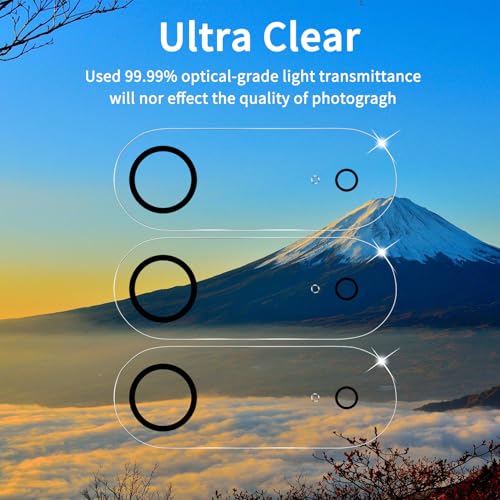 Dengduoduo 3 Pack Camera Lens Protector for iPhone Air, Tempered Glass Lens Cover, Ultra HD, 9H Hardness, Anti-Scratch, Case Friendly [No Affect on Night Shots] - Image 3