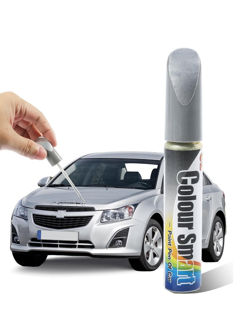 AirYoung مزيل خدوش السيارة، إصلاح خدوش السيارة، ملحقات السيارة، مزيل الخدوش العميقة للسيارة، مزيل الخدوش للمركبات، قلم طلاء لإصلاح خدوش السيارة، طلاء تلميع عالمي للسيارة للخدوش العميقة (فضي) - Image 1