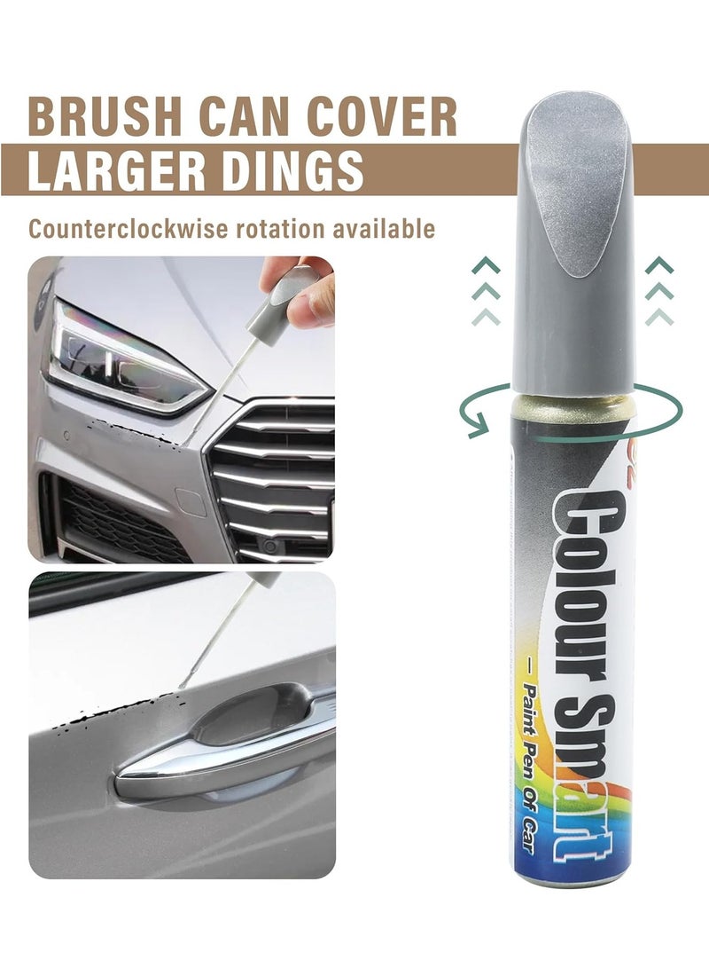 AirYoung مزيل خدوش السيارة، إصلاح خدوش السيارة، ملحقات السيارة، مزيل الخدوش العميقة للسيارة، مزيل الخدوش للمركبات، قلم طلاء لإصلاح خدوش السيارة، طلاء تلميع عالمي للسيارة للخدوش العميقة (فضي) - Image 2