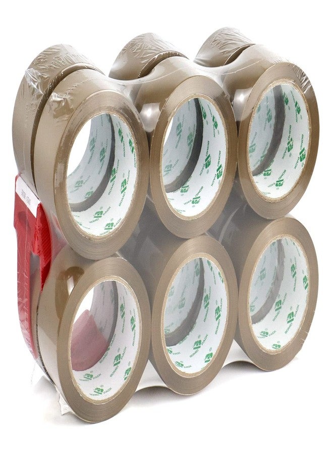 BOMEI PACK Brown Packing Tape Refills, Heavy Duty 12Rolls with 1 Dispenser for Packaging, Shipping and Moving, 2.4Mil 1.88 Inch x 60 Yard - Image 1