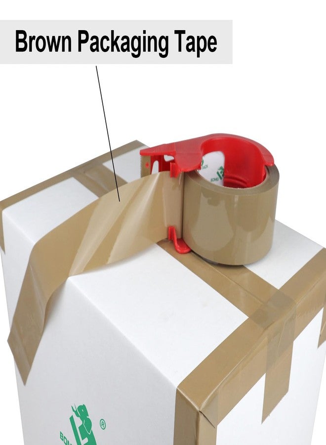 BOMEI PACK Brown Packing Tape Refills, Heavy Duty 12Rolls with 1 Dispenser for Packaging, Shipping and Moving, 2.4Mil 1.88 Inch x 60 Yard - Image 5
