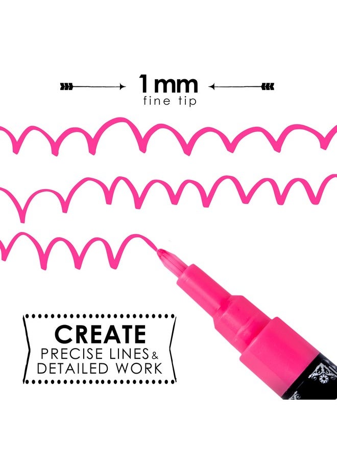 Loddie Doddie Liquid Chalk Markers - Pack Of 24 - Dust Free, 1Mm Fine Point Chalk Markers For Blackboards, Windows & Glass - Glass Marker - Erasable Ink Chalkboard Markers Pen - Chalk Pen  - Image 3