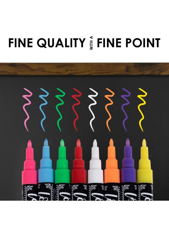 Loddie Doddie Liquid Chalk Markers - Pack Of 24 - Dust Free, 1Mm Fine Point Chalk Markers For Blackboards, Windows & Glass - Glass Marker - Erasable Ink Chalkboard Markers Pen - Chalk Pen  - Image 5