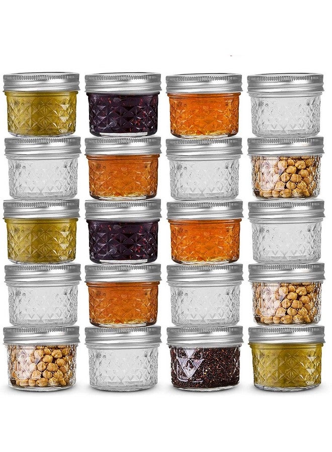 Ash & Roh® - Regular Mouth Mini Mason Jars with Lids, Glass Canning Jars Ideal for Food Storage, Jam, Body Butters, Wedding Favors, DIY Magnetic Spice [100 ml] (20) - Image 1