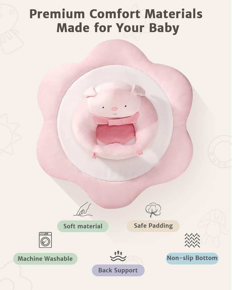 suihuooo 3-in-1 Baby Play Mat, Baby Seats for Infants for Sitting Up, Tummy Time Mat with 5 Detachable Toys, Activity Gym & Playmats for Babies 0-6 6-12 Months, Newborn Babies Shower Gifts - Image 4
