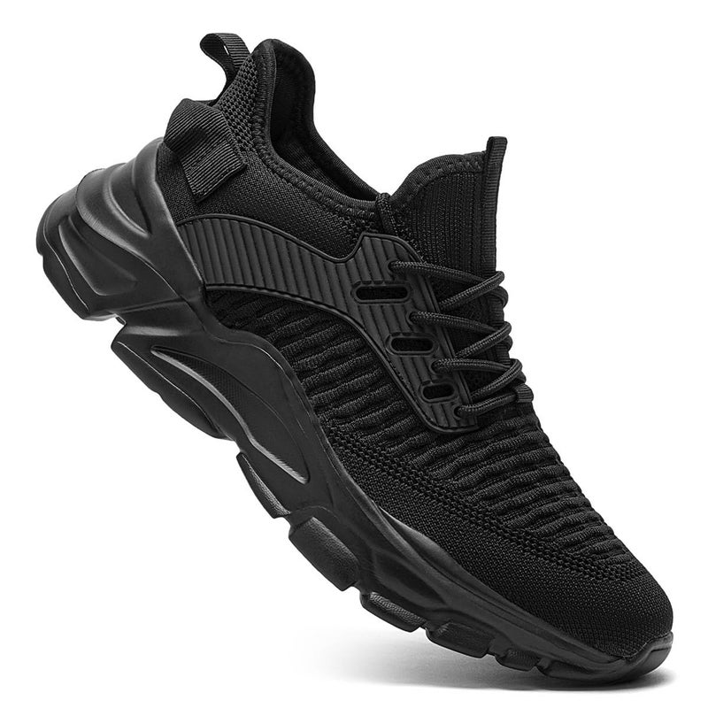 Kapsen Men's Slip on Walking Shoes Tennis Running Sneakers Lightweight Breathable Casual Soft Sole Comfort Work Gym Trainers Black - Image 3