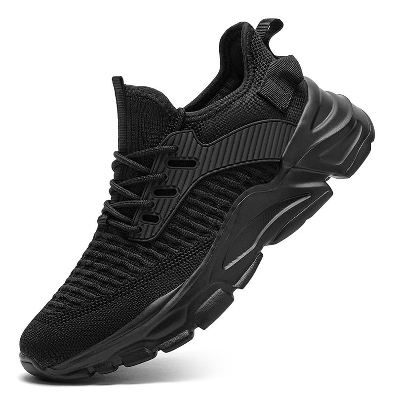 Kapsen Men's Slip on Walking Shoes Tennis Running Sneakers Lightweight Breathable Casual Soft Sole Comfort Work Gym Trainers Black - Image 1