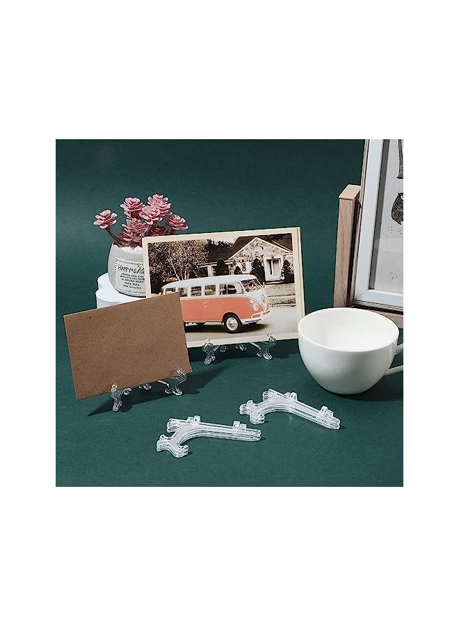 Zaboon حامل صحون 12 عبوة حامل أكريليك لعرض الصحون حوامل بلاستيكية شفافة لعرض الصور الفوتوغرافية والأعمال الفنية والصحون بحجم 4 بوصات - Image 4