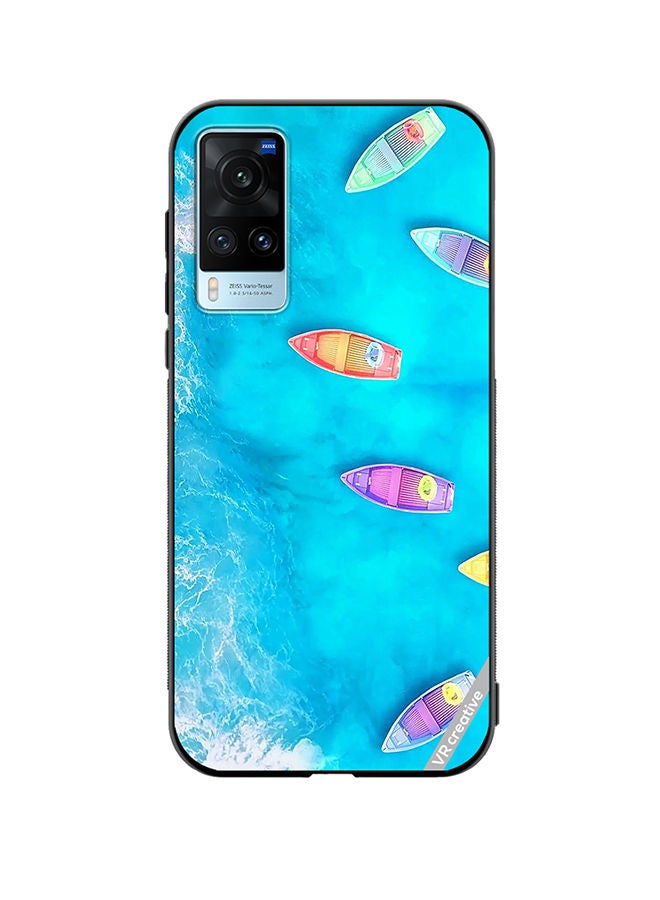 VR CREATIVE Protective Case Cover For Vivo X60 Water Boat Enjoy The Moment Design Multicolour - Image 1
