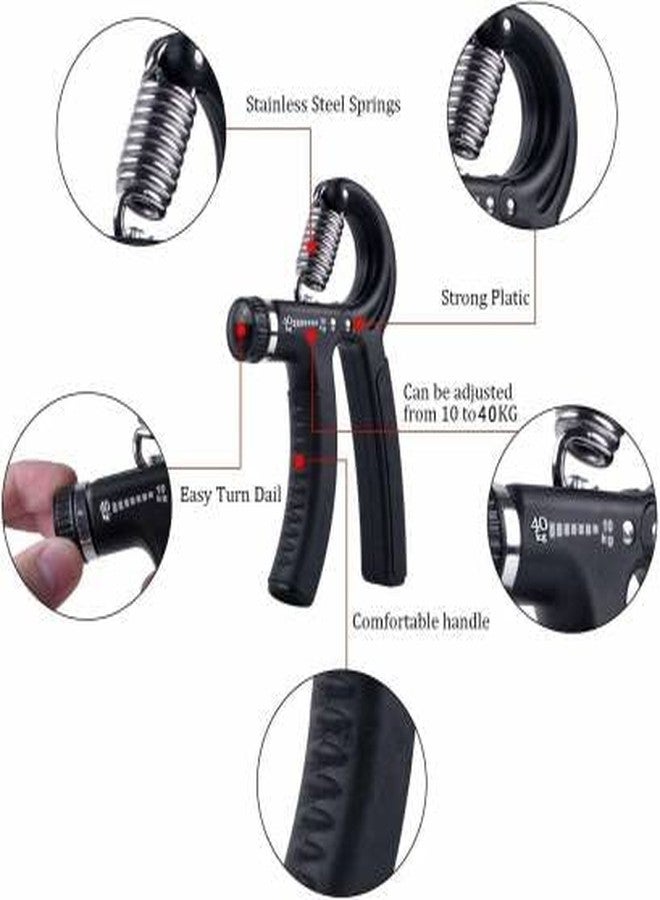 Shopeleven Hand Grip | Adjustable Resistance | Hand Gripper for Home & Gym Workouts | Perfect for Finger & Forearm Hand Exercises & Strength Building for Men & Women | Home & Gym Equipment (Black) - Image 2