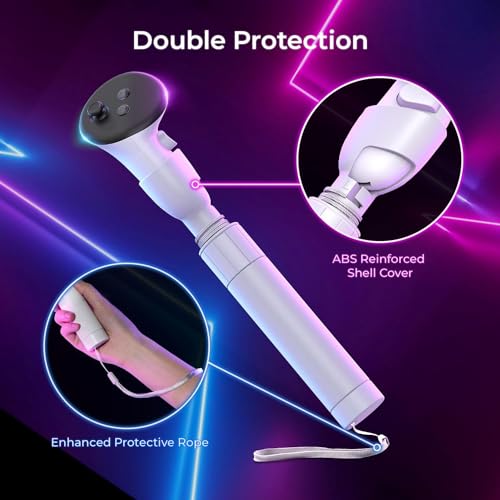 LIRAMARK VR Game Handle Accessories for Meta Quest 3 Controllers, Handles Extension Grips for Playing Beat Saber Gorilla Tag Long Arms, Hockey, Golf VR Handle Attachments for Oculus Quest 3 VR - Image 3