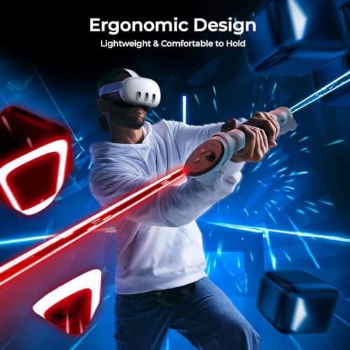 LIRAMARK VR Game Handle Accessories for Meta Quest 3 Controllers, Handles Extension Grips for Playing Beat Saber Gorilla Tag Long Arms, Hockey, Golf VR Handle Attachments for Oculus Quest 3 VR - Image 5