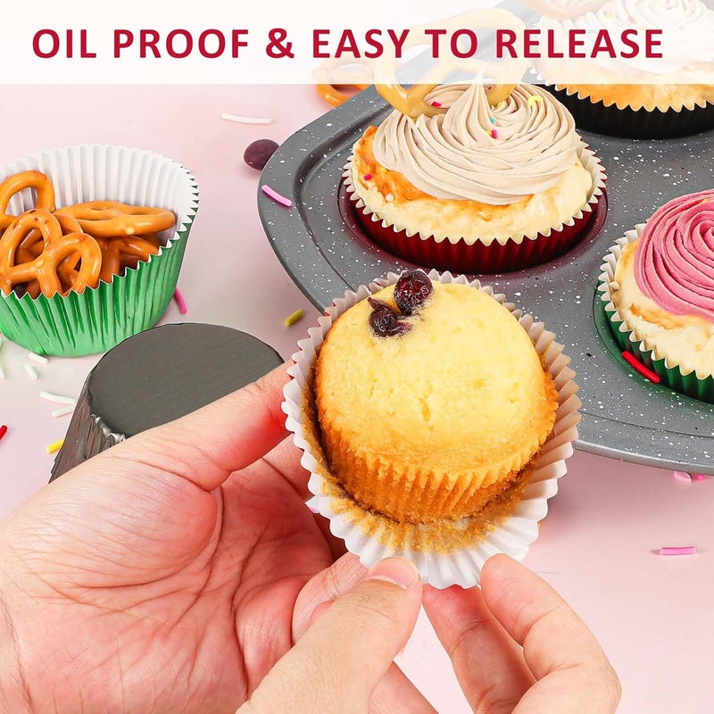 Caperci Pink Foil Cupcake Muffin Liners Standard Size Baking Cups 150-Pack - Premium Greaseproof & Sturdy - Image 3