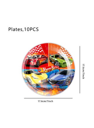 10pcs 7 inch cartoon hot wheels racing theme disposable plates party supply dishes kids birthday party  decoration tableware - pzsku/Z4DB04B51E68996C56CFFZ/45/_/1725010377/09637baa-1844-44af-abec-c31c2f16d226