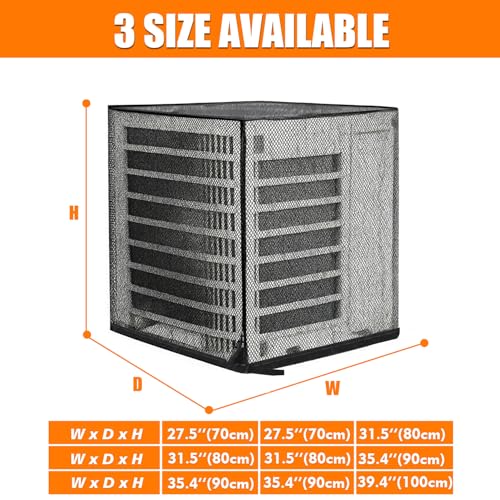 HUAREW Outdoor Air Conditioner Cover Mesh AC Unit Cover Protects Mesh Top Air Conditioner Covers for All Seasons 315 x 315 x 354 - Image 3