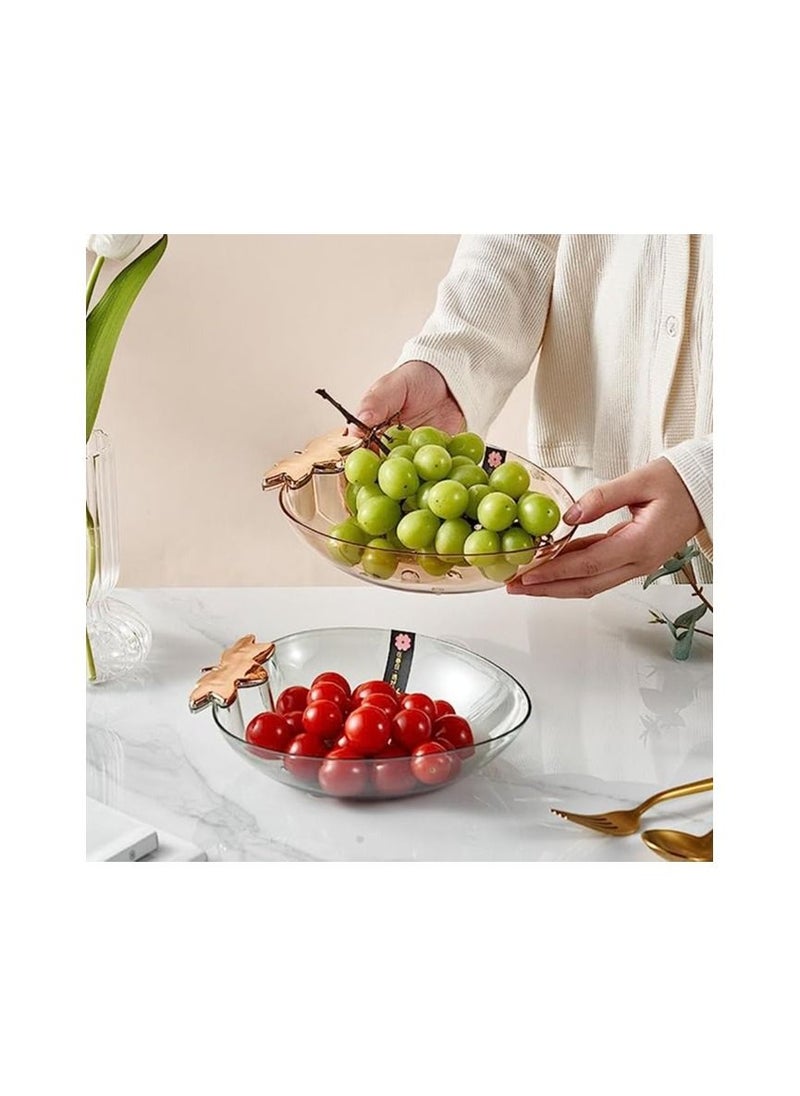 Spaceshoop Snack Tray Creative Shape Food Grade Large Capacity Stackable Transparent Save Space Plastic Dry Fruit Sundries Organizer Tray Decoration Home Supplies Strawberry Brown  - Image 1