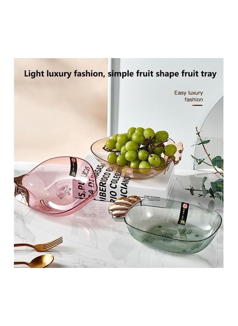 Spaceshoop Snack Tray Creative Shape Food Grade Large Capacity Stackable Transparent Save Space Plastic Dry Fruit Sundries Organizer Tray Decoration Home Supplies Strawberry Brown  - Image 2