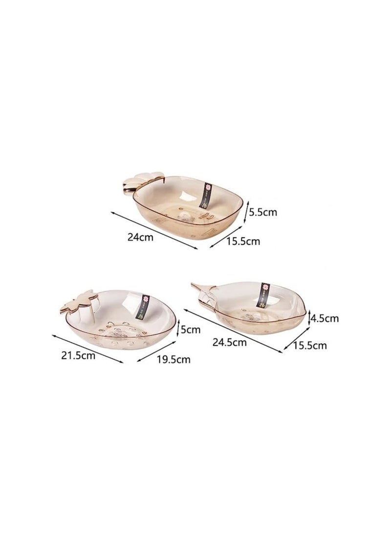 Spaceshoop Snack Tray Creative Shape Food Grade Large Capacity Stackable Transparent Save Space Plastic Dry Fruit Sundries Organizer Tray Decoration Home Supplies Strawberry Brown  - Image 5