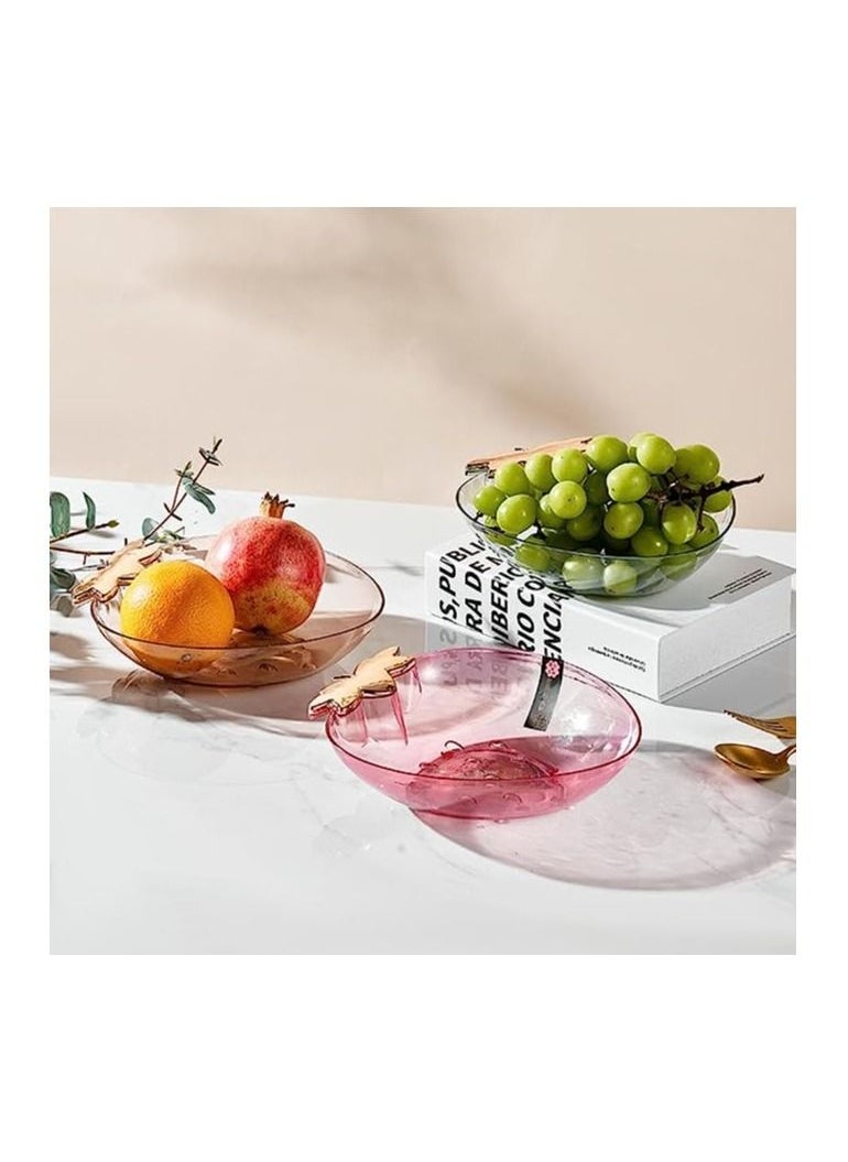 Spaceshoop Snack Tray Creative Shape Food Grade Large Capacity Stackable Transparent Save Space Plastic Dry Fruit Sundries Organizer Tray Decoration Home Supplies Strawberry Brown  - Image 3