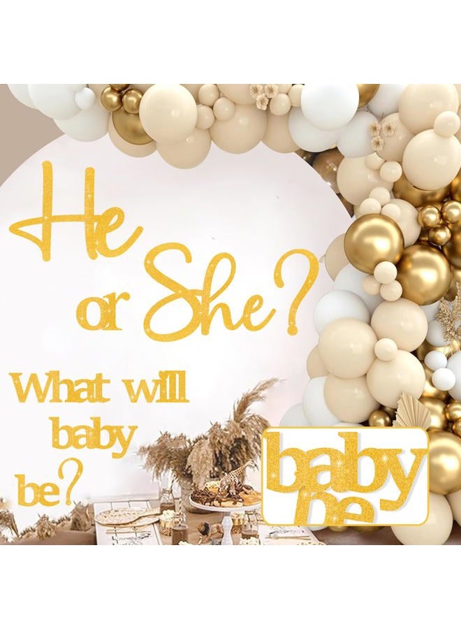 kokolap Large Gender Reveal Decorations Decals for Backdrop Glitter Paper He or She What Will Baby Be Balloon Arch Decor Baby Shower Party Supplies Girl or Boy Letters Stickers for Pregnancy Banner - Image 4
