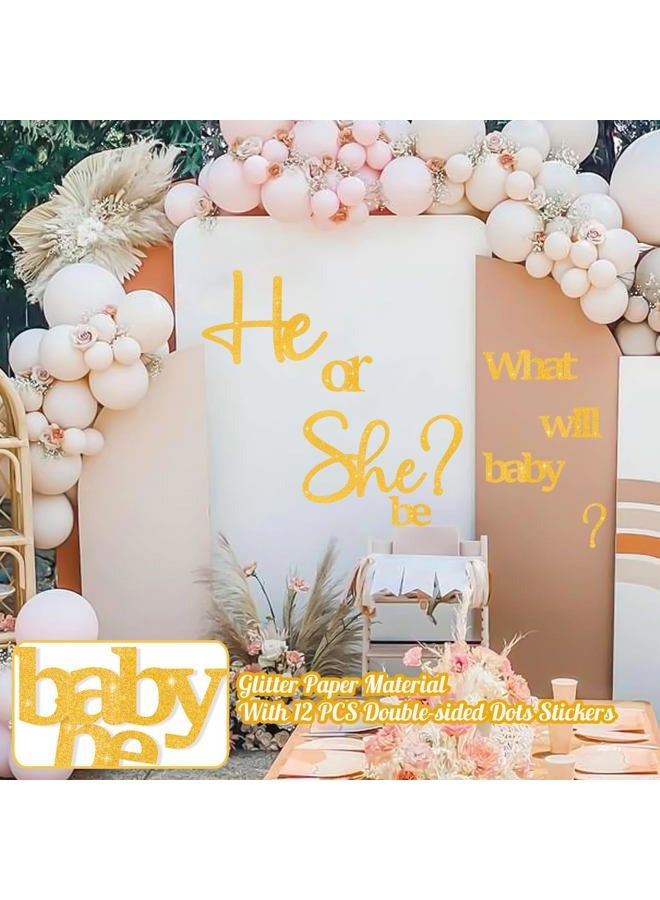 kokolap Large Gender Reveal Decorations Decals for Backdrop Glitter Paper He or She What Will Baby Be Balloon Arch Decor Baby Shower Party Supplies Girl or Boy Letters Stickers for Pregnancy Banner - Image 5