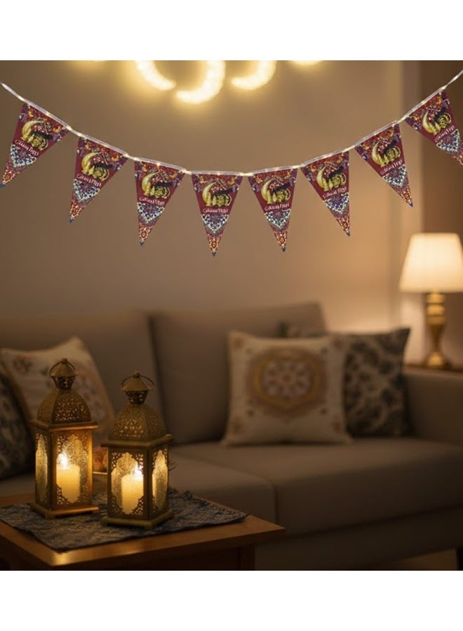 سي او أرماء زينة رمضان اعلام قماش بشعار رمضان كريم 12 قطعه ب400 سم - Image 4